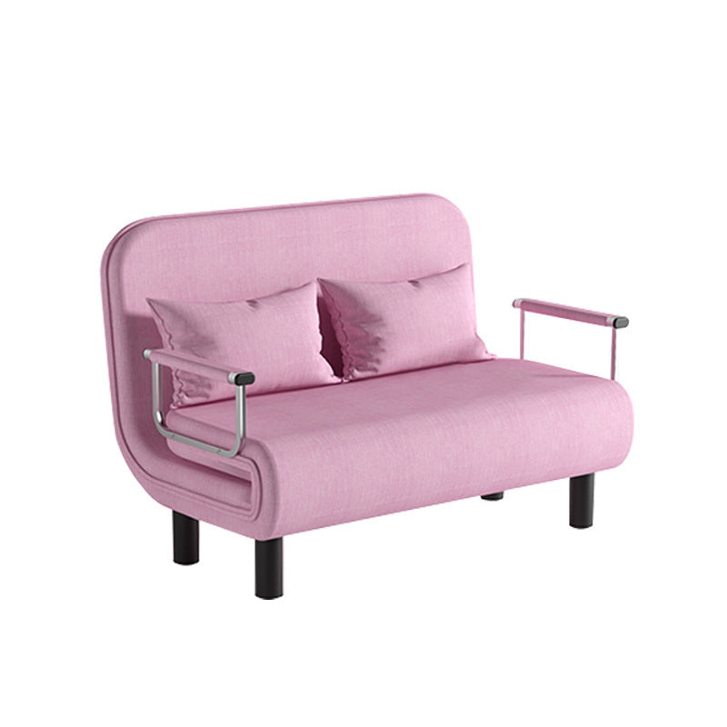 Modern Simplicity Wood Cotton Linen Sponge Foldable Rectangular Sofa Bed For Living Room