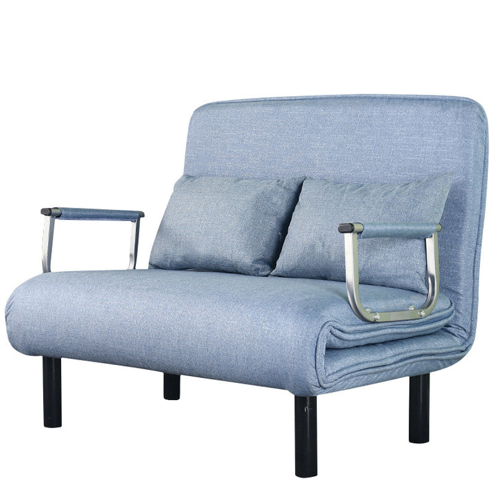 Modern Simplicity Wood Cotton Linen Sponge Foldable Rectangular Sofa Bed For Living Room