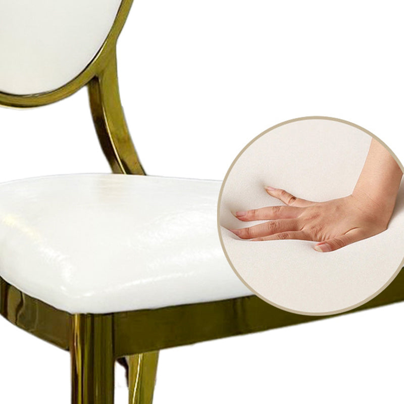 Dossier de chaise de salle à manger ovale sculpté en cuir, cire à l&