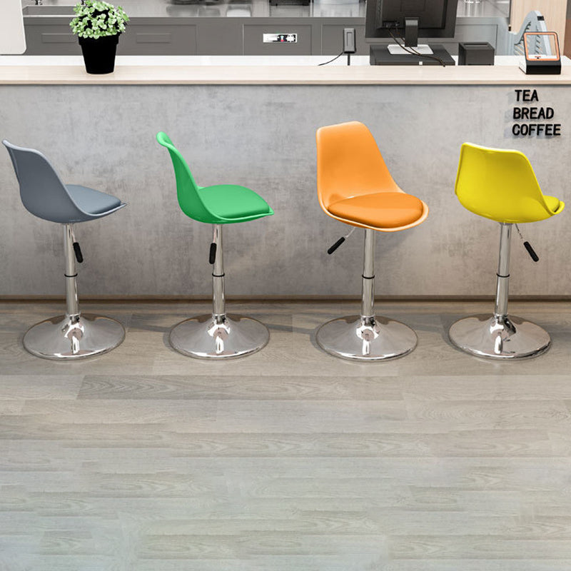 Moderno Minimalista Metal Plástico Cuero Esponja Taburete de Bar Ovalado Giratorio Elevable con Respaldo y Reposapiés para Cocina 