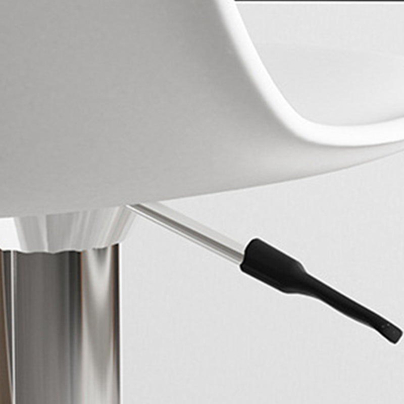 Moderno Minimalista Metal Plástico Cuero Esponja Taburete de Bar Ovalado Giratorio Elevable con Respaldo y Reposapiés para Cocina 