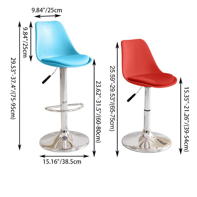 Moderno Minimalista Metal Plástico Cuero Esponja Taburete de Bar Ovalado Giratorio Elevable con Respaldo y Reposapiés para Cocina 