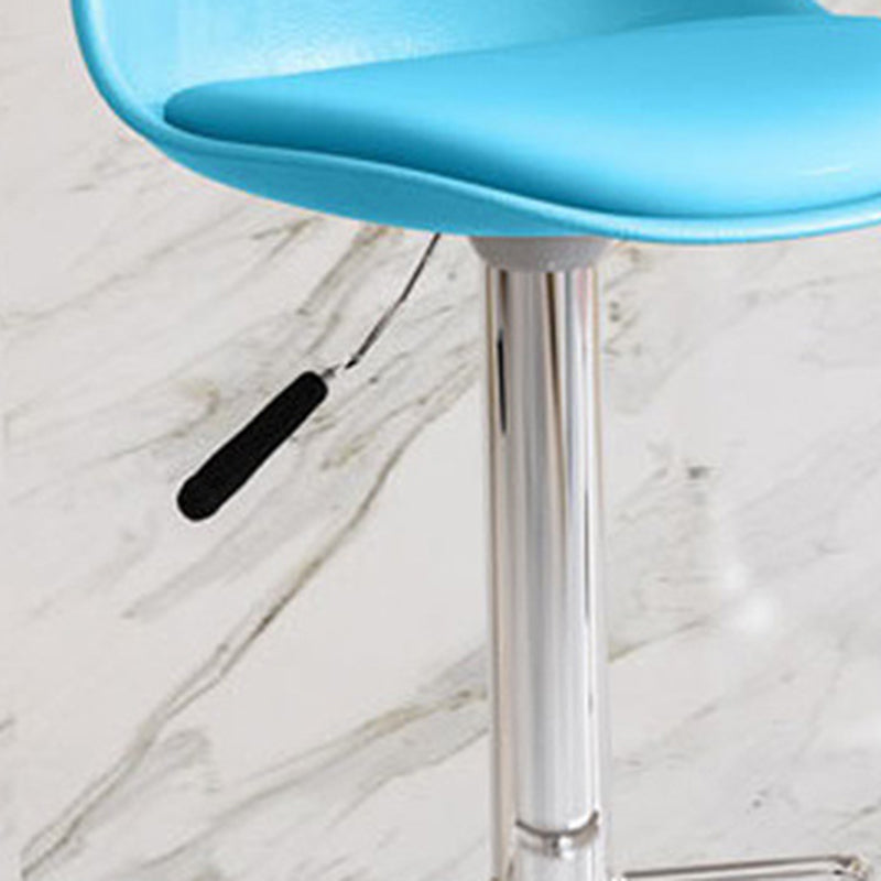 Moderno Minimalista Metal Plástico Cuero Esponja Taburete de Bar Ovalado Giratorio Elevable con Respaldo y Reposapiés para Cocina 