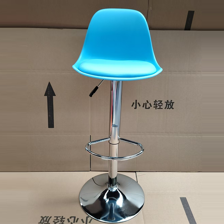 モダンミニマリストメタルプラスチックフェイクレザースポンジオーバルスイベルリフトバースツール背もたれ足置き台キッチン用 