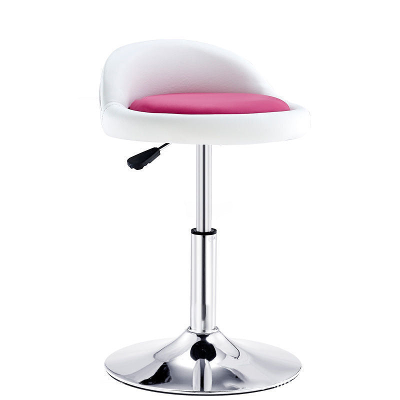 Tabouret de bar rond ovale pivotant en faux cuir métal avec dossier et repose-pieds pour cuisine 