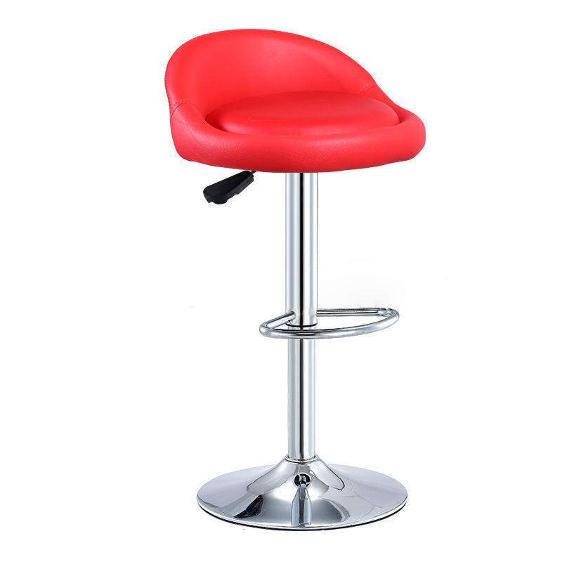 Tabouret de bar rond ovale en cuir métal éponge avec dossier et repose-pieds pivotant pour cuisine 