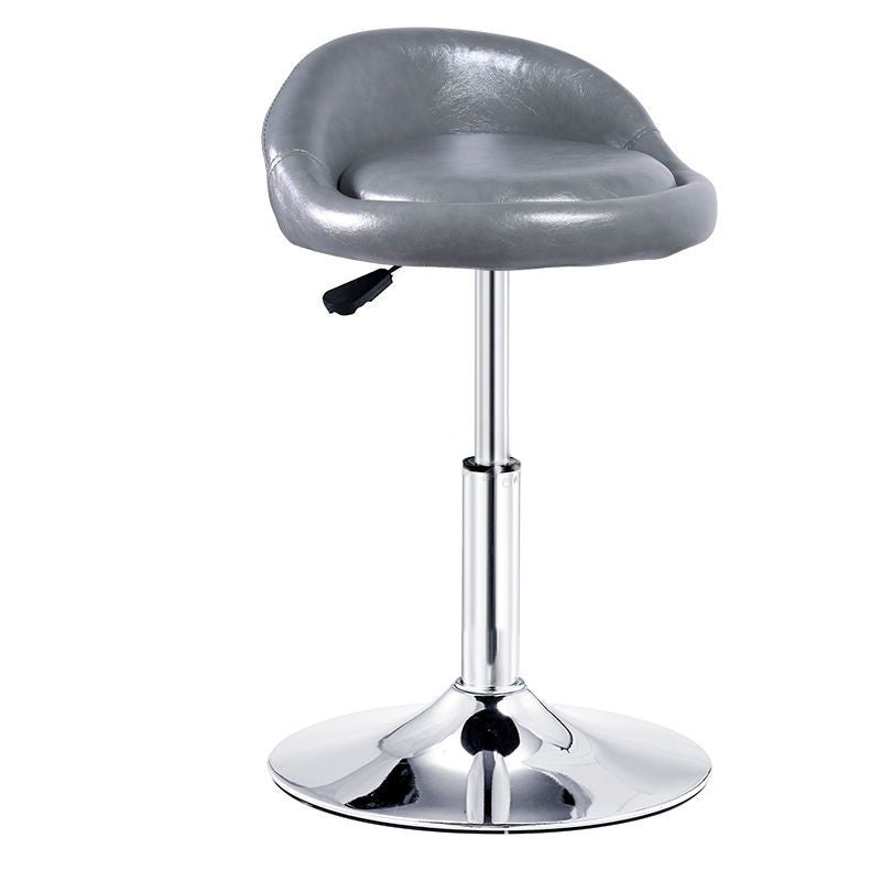Tabouret de bar rond ovale en cuir métal éponge avec dossier et repose-pieds pivotant pour cuisine 