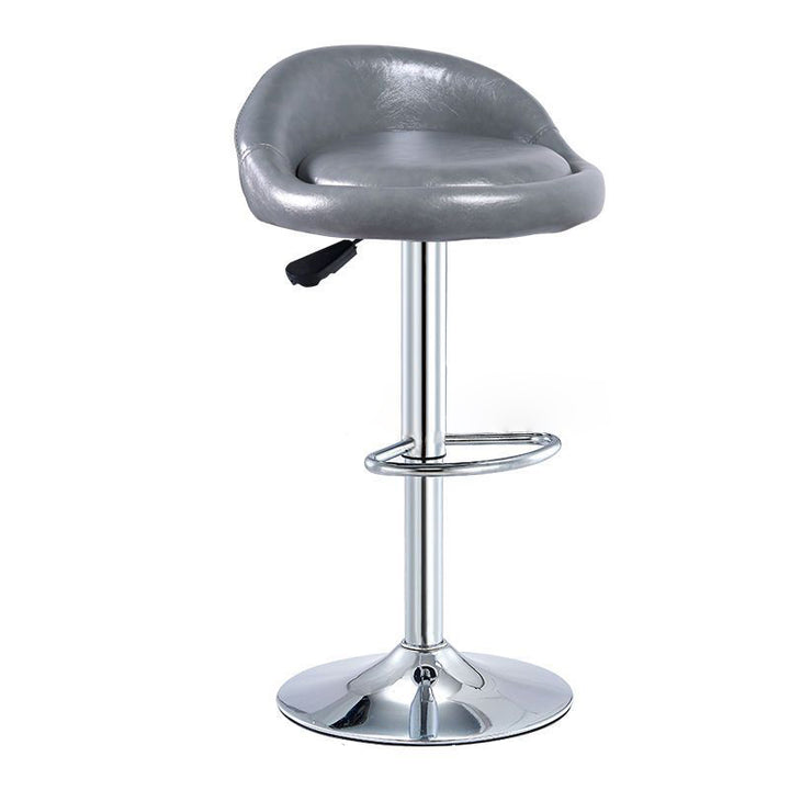 Tabouret de bar rond ovale pivotant en faux cuir métal avec dossier et repose-pieds pour cuisine 