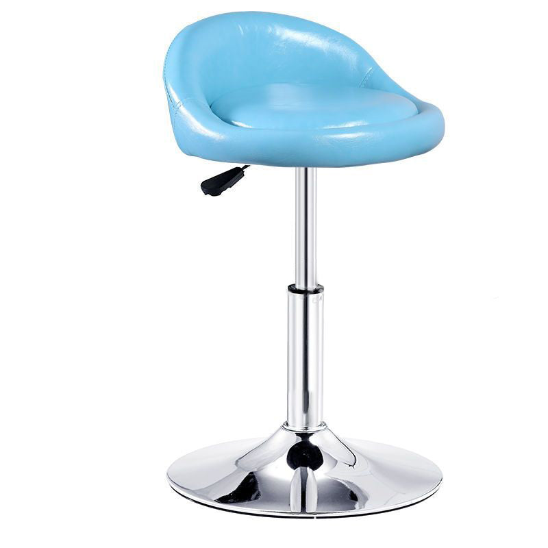 Tabouret de bar rond ovale en cuir métal éponge avec dossier et repose-pieds pivotant pour cuisine 