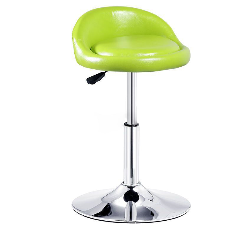 Tabouret de bar rond ovale pivotant en faux cuir métal avec dossier et repose-pieds pour cuisine 