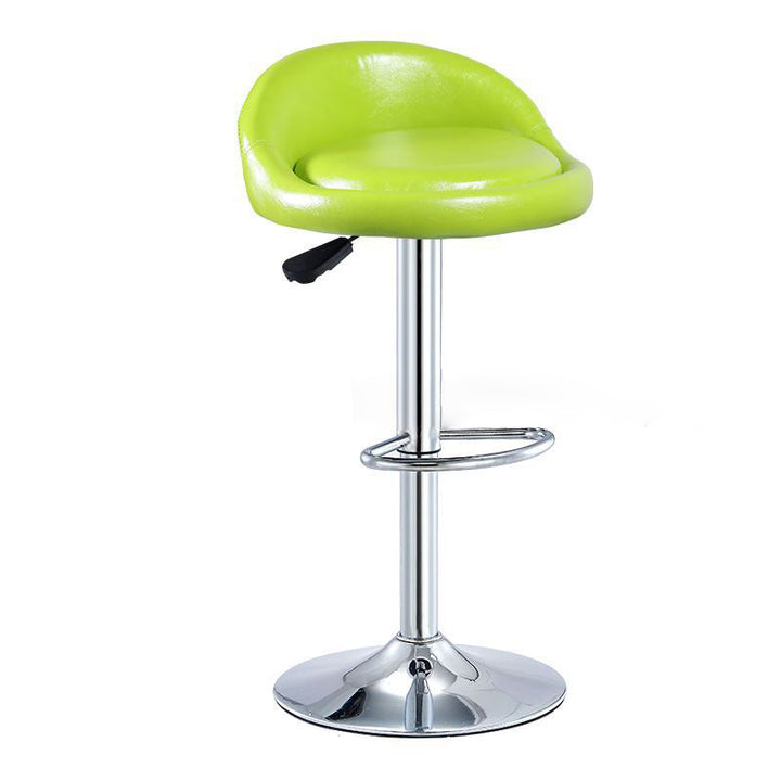 Tabouret de bar rond ovale pivotant en faux cuir métal avec dossier et repose-pieds pour cuisine 