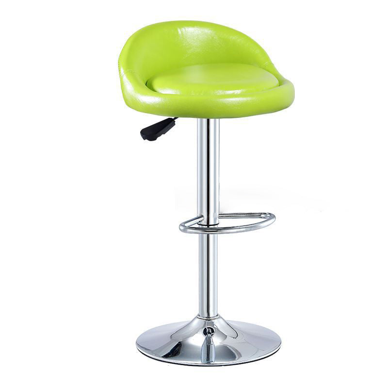 Tabouret de bar rond ovale en cuir métal éponge avec dossier et repose-pieds pivotant pour cuisine 