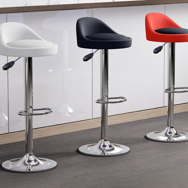 Tabouret de bar rond ovale en cuir métal éponge avec dossier et repose-pieds pivotant pour cuisine 