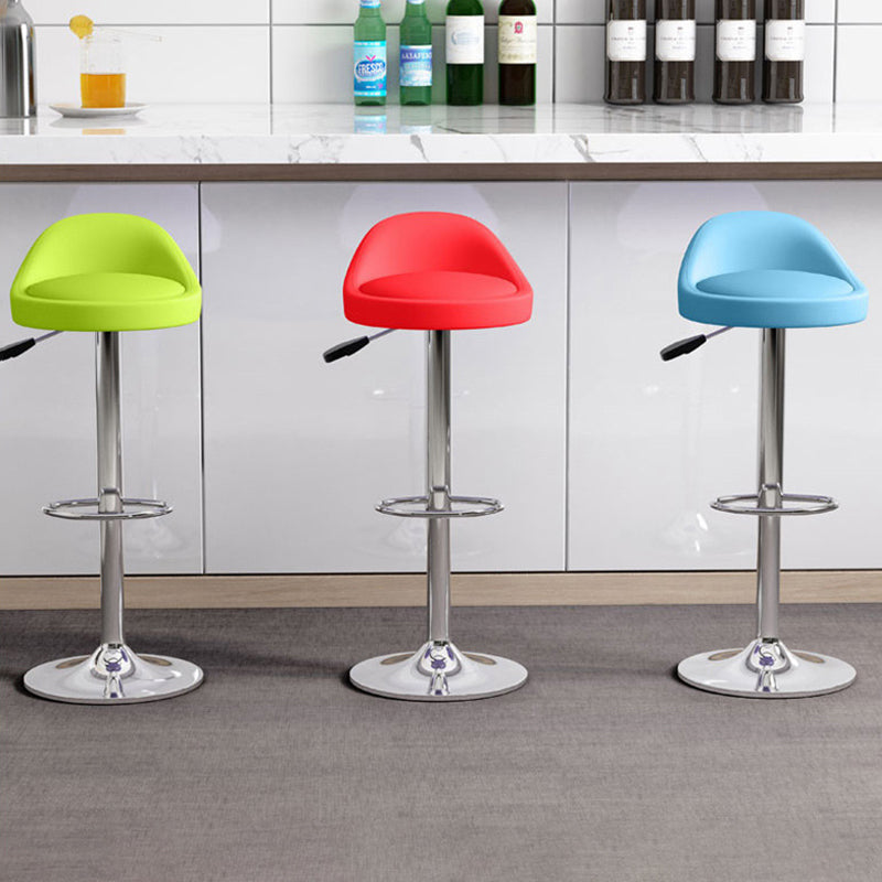 Tabouret de bar rond ovale pivotant en faux cuir métal avec dossier et repose-pieds pour cuisine 