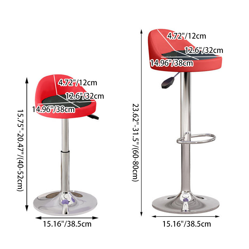Tabouret de bar rond ovale pivotant en faux cuir métal avec dossier et repose-pieds pour cuisine 