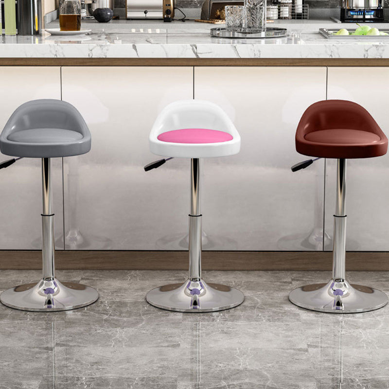 Tabouret de bar rond ovale pivotant en faux cuir métal avec dossier et repose-pieds pour cuisine 