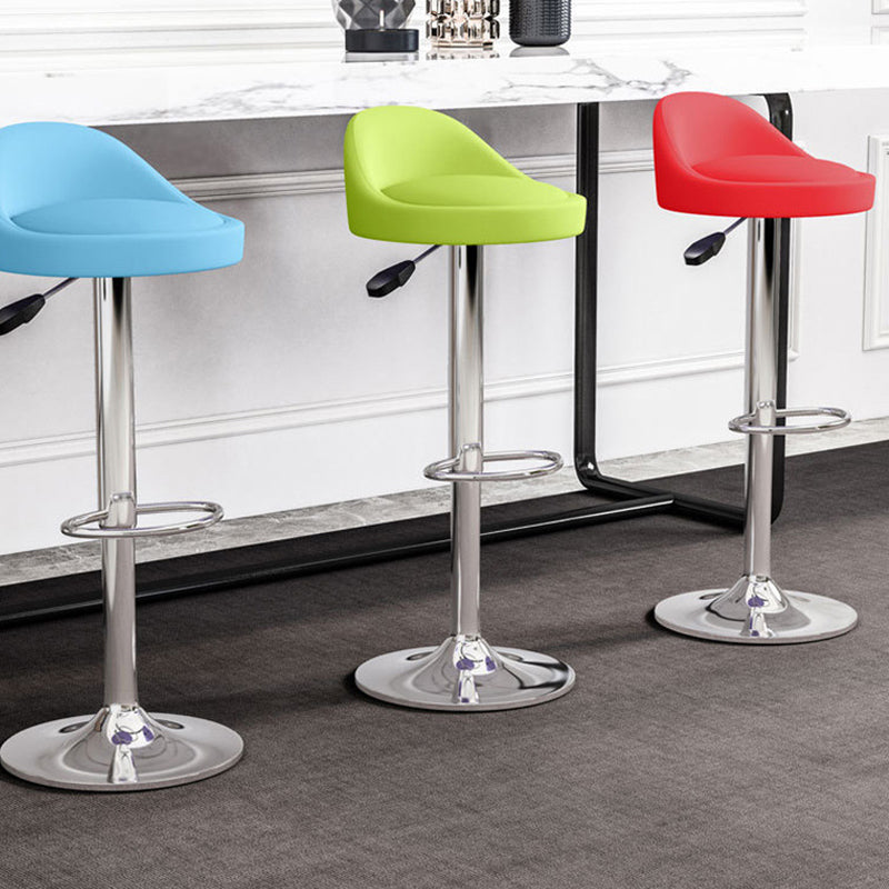 Tabouret de bar rond ovale pivotant en faux cuir métal avec dossier et repose-pieds pour cuisine 