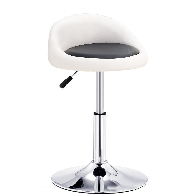 Tabouret de bar rond ovale en cuir métal éponge avec dossier et repose-pieds pivotant pour cuisine 