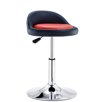 Tabouret de bar rond ovale en cuir métal éponge avec dossier et repose-pieds pivotant pour cuisine 
