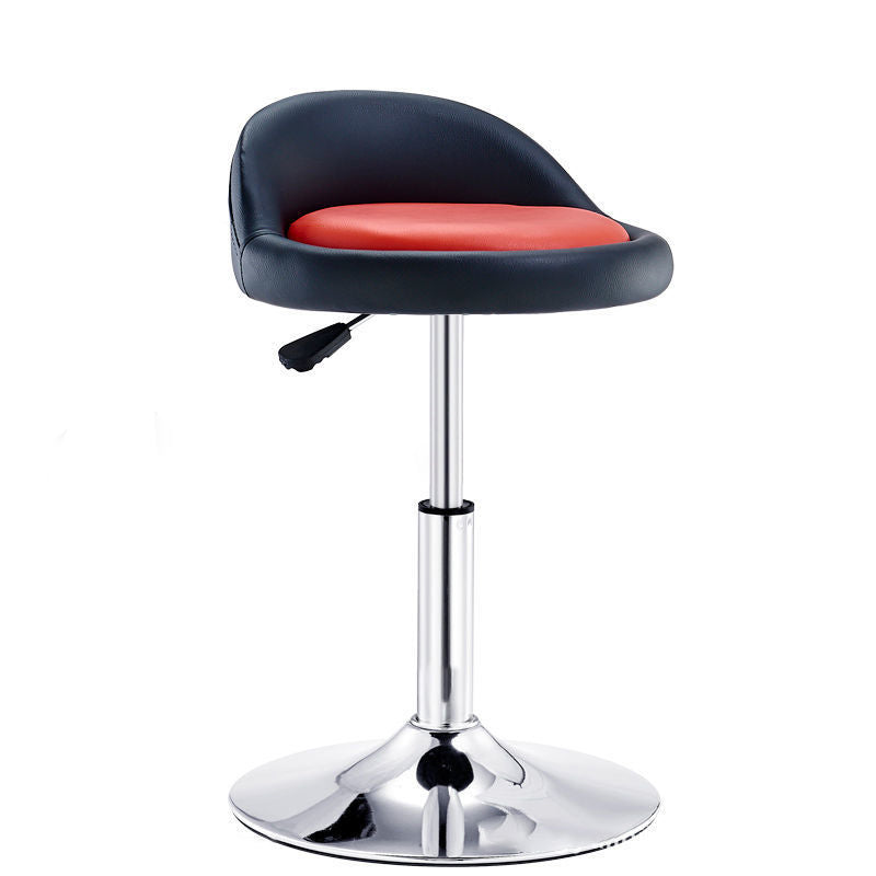 Tabouret de bar rond ovale en cuir métal éponge avec dossier et repose-pieds pivotant pour cuisine 
