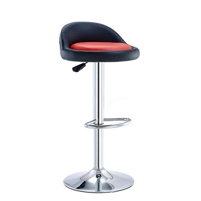 Tabouret de bar rond ovale en cuir métal éponge avec dossier et repose-pieds pivotant pour cuisine 