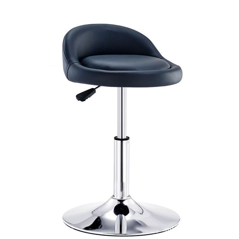 Tabouret de bar rond ovale en cuir métal éponge avec dossier et repose-pieds pivotant pour cuisine 