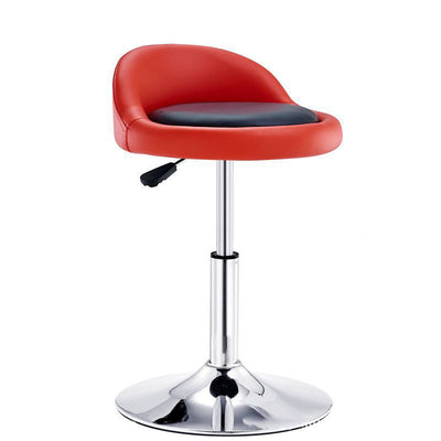 Tabouret de bar rond ovale en cuir métal éponge avec dossier et repose-pieds pivotant pour cuisine 