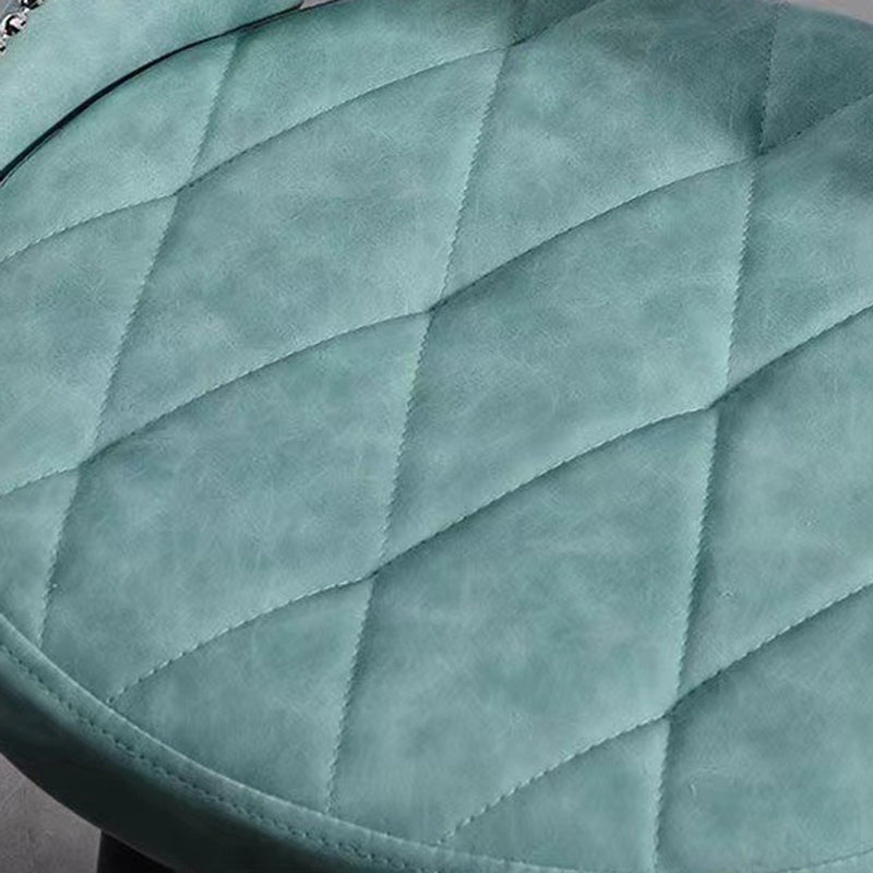 Taburete de bar redondo contemporáneo de cuero retro con respaldo, reposapiés y giro para cocina 