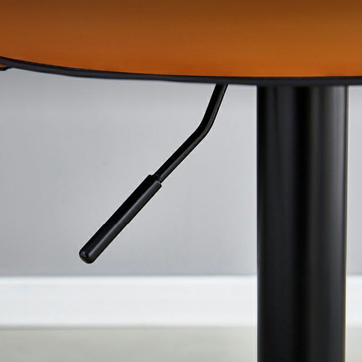 Modern Simplicity Faux Leather Iron Sponge Round Liftable Bar Stool Backrest Footrest Swivel For Kitchen