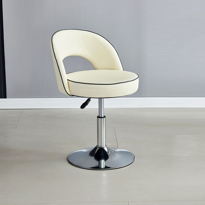 Modern Simplicity Faux Leather Iron Sponge Round Liftable Bar Stool Backrest Footrest Swivel For Kitchen