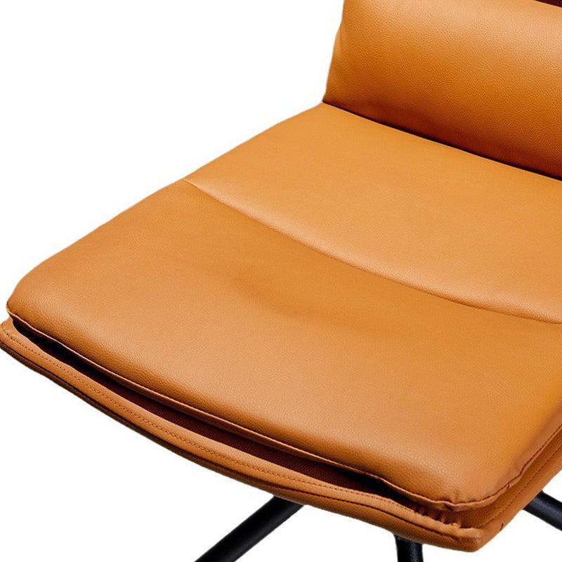 Chaise de salle à manger moderne minimaliste en cuir acier carbone éponge carrée à rayures avec dossier pivotant 
