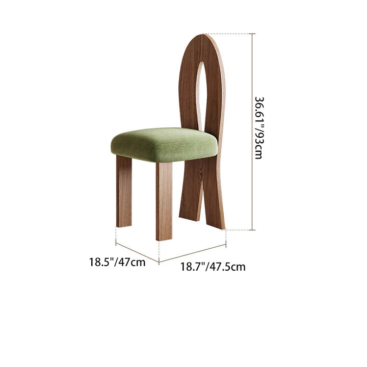 Traditional French Ash Wood Velvet Sponge Mermaid Oval Square Dining Chair Backrest For Dining Room