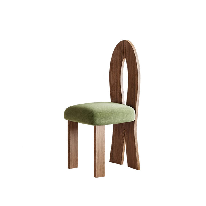 Traditional French Ash Wood Velvet Sponge Mermaid Oval Square Dining Chair Backrest For Dining Room