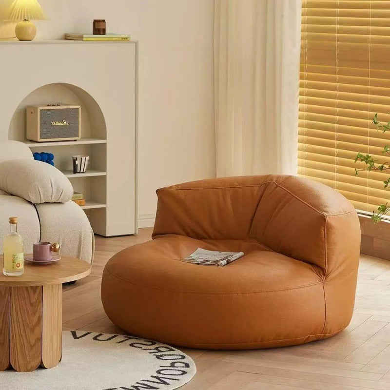 Zeitgenössischer Retro-Mikrofaser-Leder-EPS-Halbkreis-Bohnenbeutellazy-Sofa-Fußstütze Rückenlehne für Wohnzimmer 