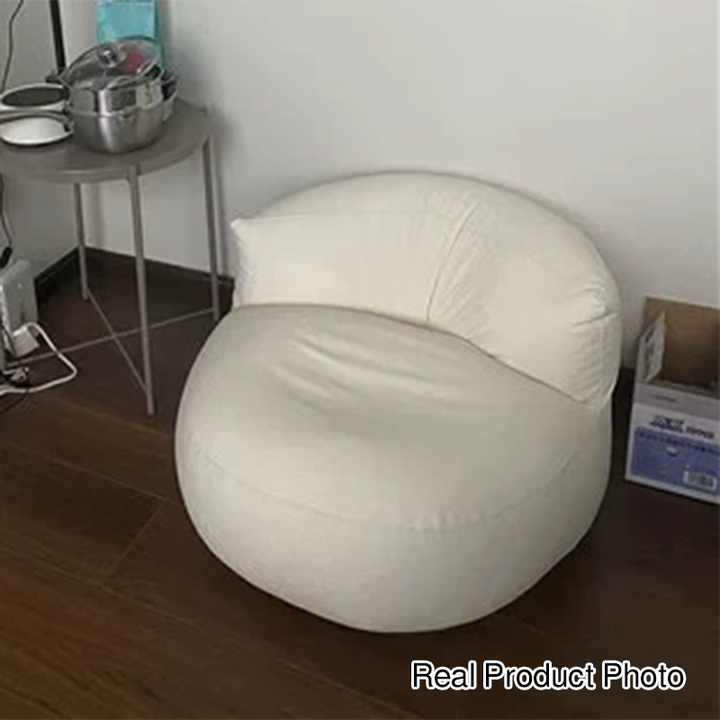 Contemporain Rétro Cuir Microfibre EPS Canapé Paresseux en Forme de Haricot Semi-circulaire Repose-pieds Dossier Pour Salon 