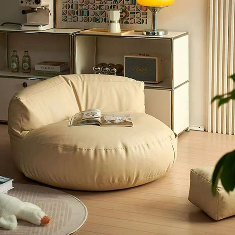 Zeitgenössischer Retro-Mikrofaser-Leder-EPS-Halbkreis-Bohnenbeutellazy-Sofa-Fußstütze Rückenlehne für Wohnzimmer 