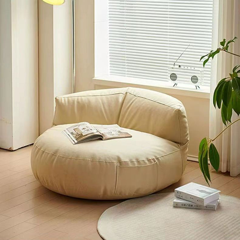 Zeitgenössischer Retro-Mikrofaser-Leder-EPS-Halbkreis-Bohnenbeutellazy-Sofa-Fußstütze Rückenlehne für Wohnzimmer 