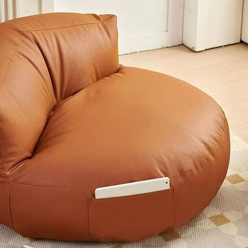 Zeitgenössischer Retro-Mikrofaser-Leder-EPS-Halbkreis-Bohnenbeutellazy-Sofa-Fußstütze Rückenlehne für Wohnzimmer 