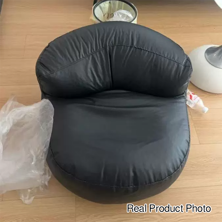 Contemporain Rétro Cuir Microfibre EPS Canapé Paresseux en Forme de Haricot Semi-circulaire Repose-pieds Dossier Pour Salon 