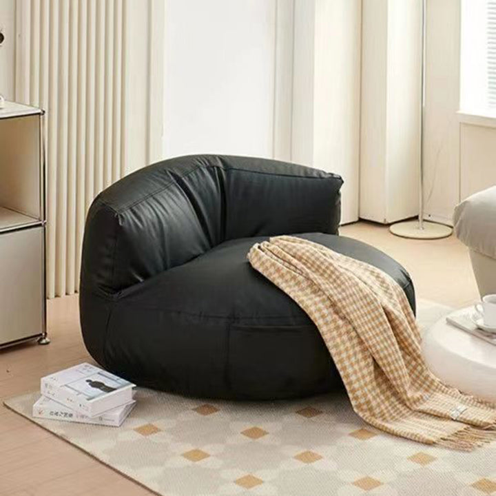 Zeitgenössischer Retro-Mikrofaser-Leder-EPS-Halbkreis-Bohnenbeutellazy-Sofa-Fußstütze Rückenlehne für Wohnzimmer 