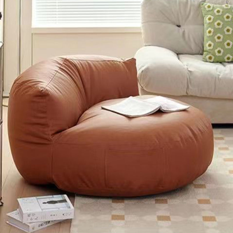 Zeitgenössischer Retro-Mikrofaser-Leder-EPS-Halbkreis-Bohnenbeutellazy-Sofa-Fußstütze Rückenlehne für Wohnzimmer 