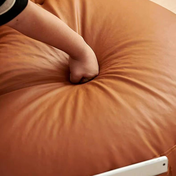 Zeitgenössischer Retro-Mikrofaser-Leder-EPS-Halbkreis-Bohnenbeutellazy-Sofa-Fußstütze Rückenlehne für Wohnzimmer 