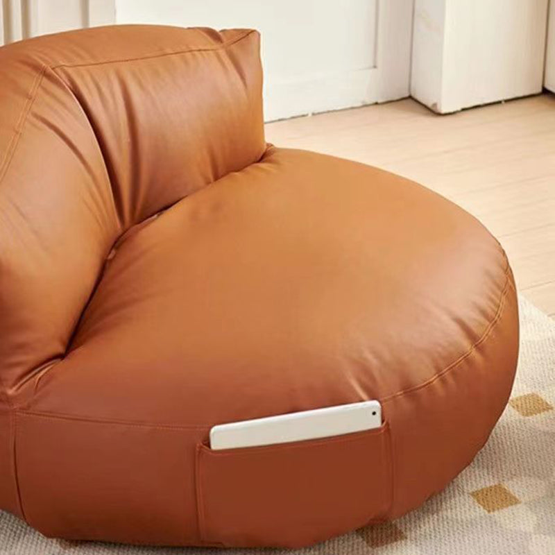 Zeitgenössischer Retro-Mikrofaser-Leder-EPS-Halbkreis-Bohnenbeutellazy-Sofa-Fußstütze Rückenlehne für Wohnzimmer 