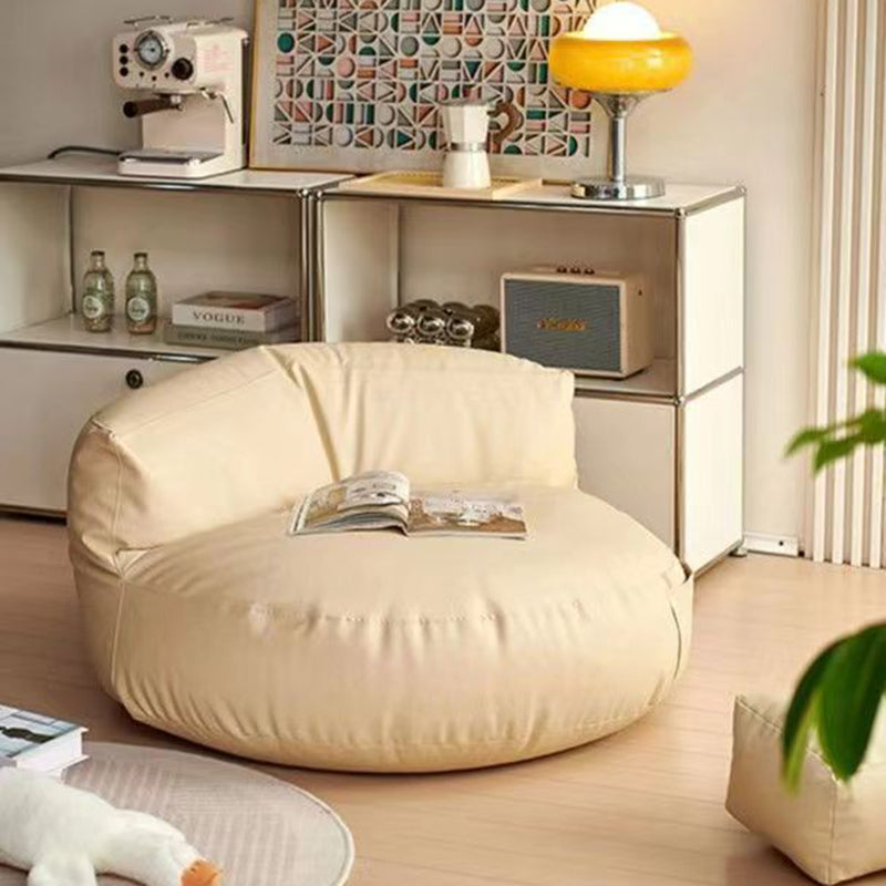 Zeitgenössischer Retro-Mikrofaser-Leder-EPS-Halbkreis-Bohnenbeutellazy-Sofa-Fußstütze Rückenlehne für Wohnzimmer 