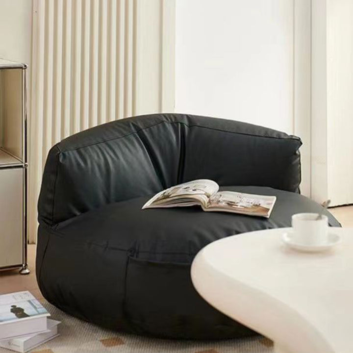 Zeitgenössischer Retro-Mikrofaser-Leder-EPS-Halbkreis-Bohnenbeutellazy-Sofa-Fußstütze Rückenlehne für Wohnzimmer 