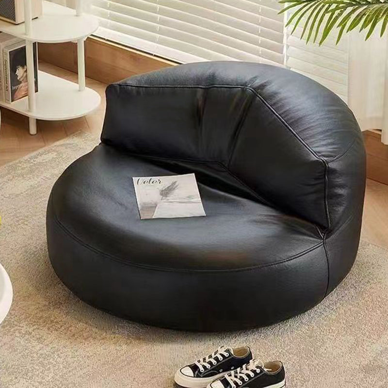 Zeitgenössischer Retro-Mikrofaser-Leder-EPS-Halbkreis-Bohnenbeutellazy-Sofa-Fußstütze Rückenlehne für Wohnzimmer 