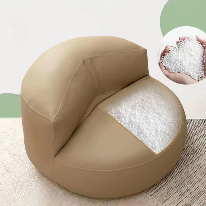 Zeitgenössischer Retro-Mikrofaser-Leder-EPS-Halbkreis-Bohnenbeutellazy-Sofa-Fußstütze Rückenlehne für Wohnzimmer 