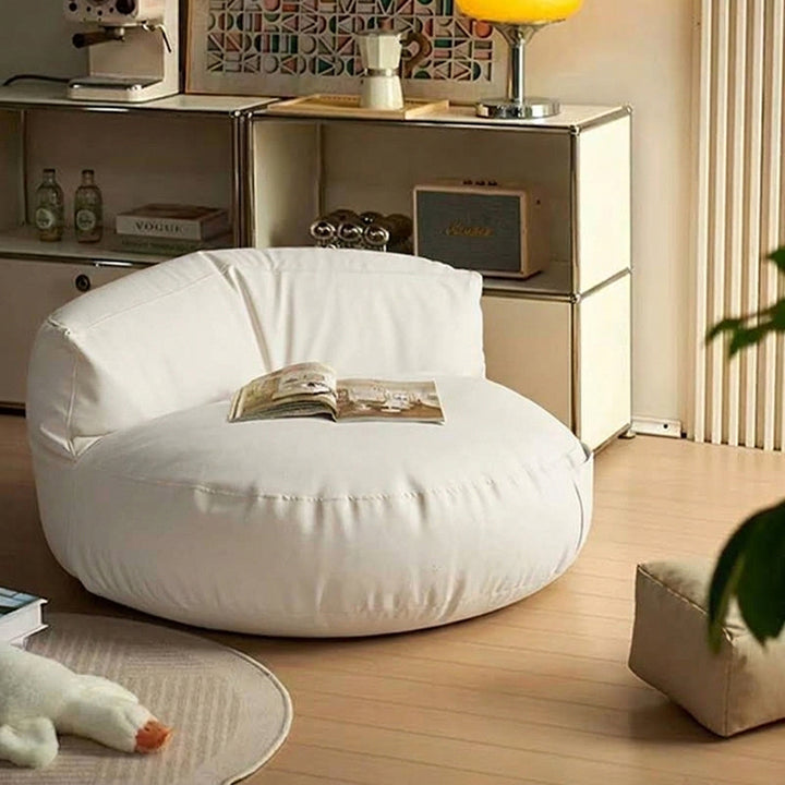 Contemporain Rétro Cuir Microfibre EPS Canapé Paresseux en Forme de Haricot Semi-circulaire Repose-pieds Dossier Pour Salon 