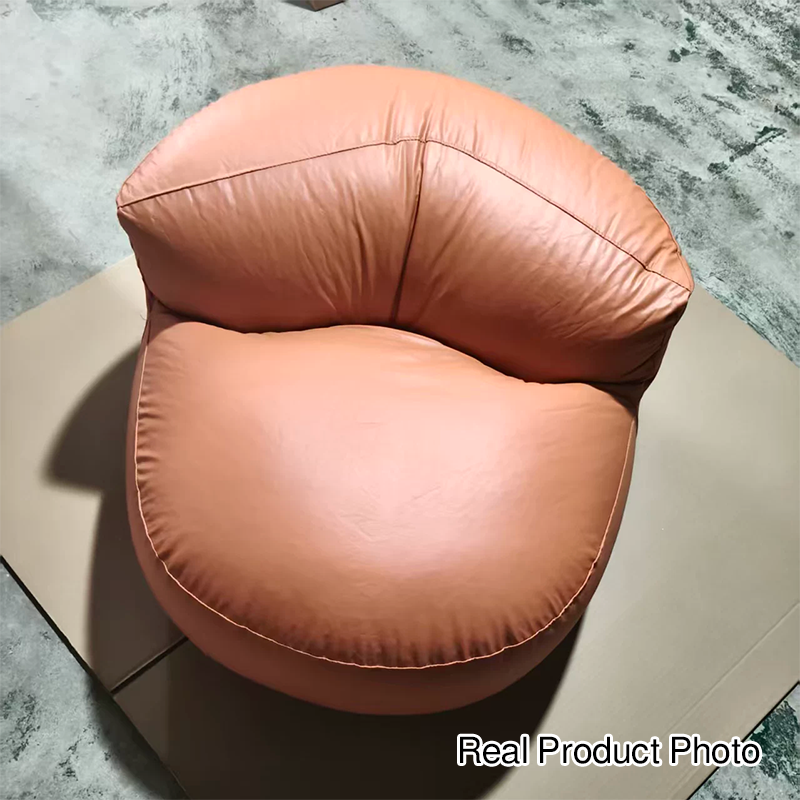 Contemporain Rétro Cuir Microfibre EPS Canapé Paresseux en Forme de Haricot Semi-circulaire Repose-pieds Dossier Pour Salon 
