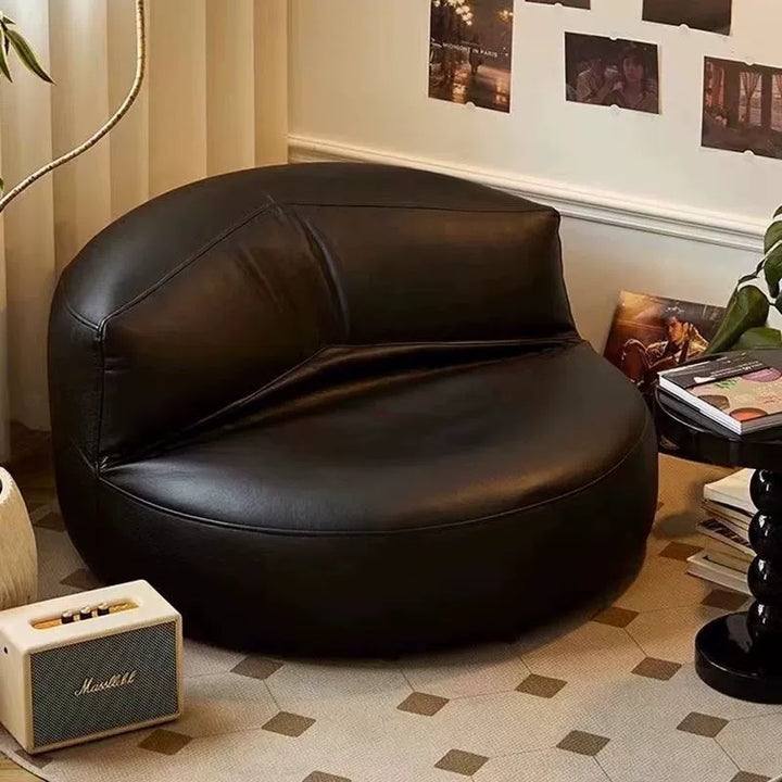 Zeitgenössischer Retro-Mikrofaser-Leder-EPS-Halbkreis-Bohnenbeutellazy-Sofa-Fußstütze Rückenlehne für Wohnzimmer 